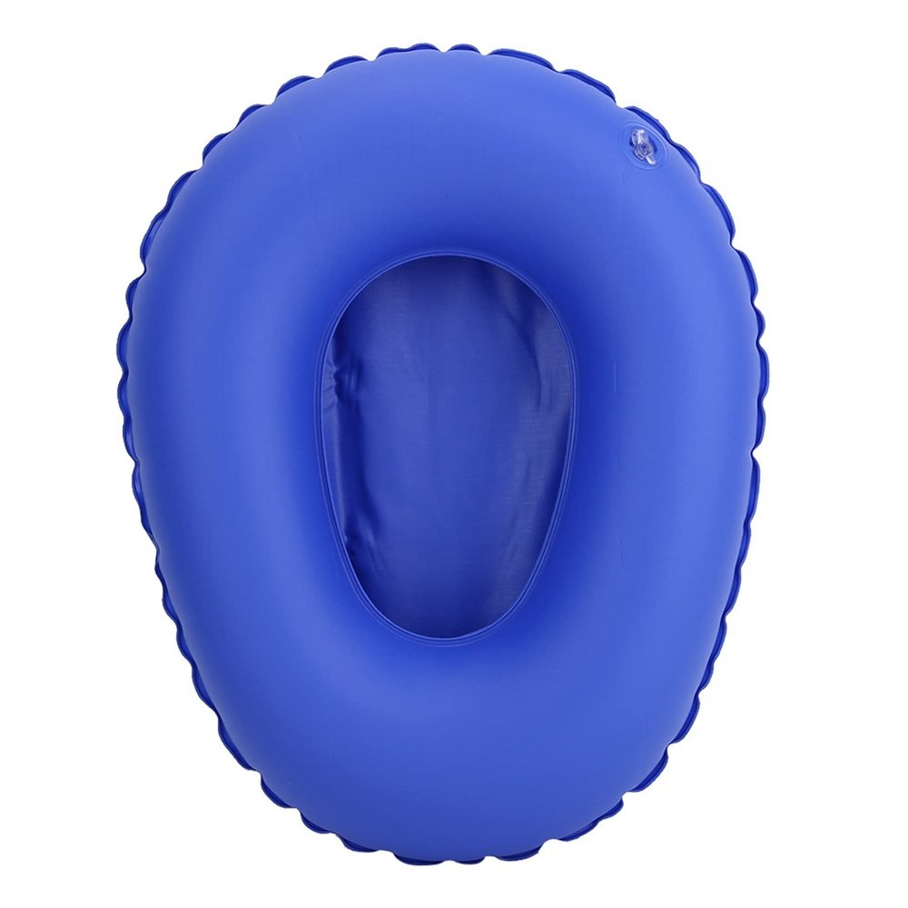Cufaee Inflatable Bedpan, Washable Portable Air Inflation Blue Bed Pan, Medical Inflatable Bed Pan Anti Bedsore Toilet Urinal