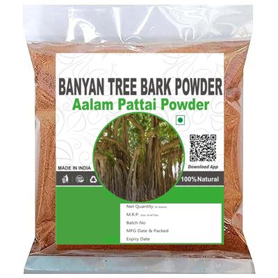 Aalam Pattai Powder - 3.52Ounce / 100Gram - Banyan Tree Bark Powder - Ficus Benghalensis