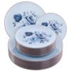 60Pcs Dark Blue Peony Disposable Plastic Plates for Party Crackle view 1