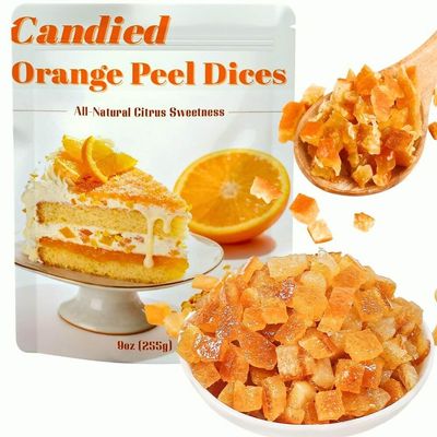9 oz Candied Orange Peel Dices, Sweet Citrus Bits for Baking and Desserts