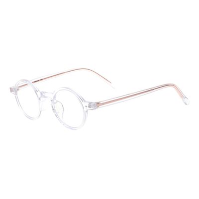 HELES Blue Light Blocking Reading Glasses, Vintage Small Round TR90 Full-Rim Frame Readers, Anti Glare Computer Glasses for Men and Women-#2 Clear||+0.75 Strength