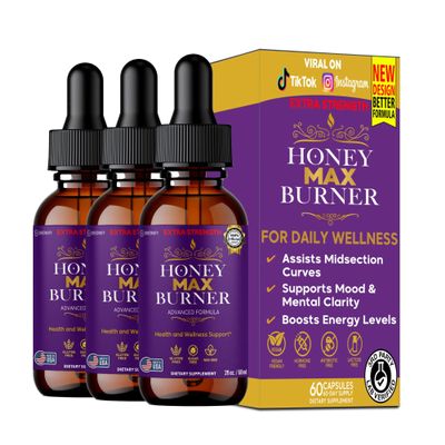 Honey Max Burner Extra Strength Dietary Supplement, Advanced Formula with L-Arginine, 2 fl oz, Gluten Free, Sugar Free, Non-GMO (3)