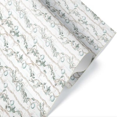 Leafy Garland Christmas Wrapping Paper, Coastal Ocean Xmas Gift Wrap, Beach Holiday Theme