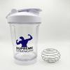 Supreme Strength Protein Shaker Bottle White 24oz Leakproof Gym Mixer Cup for Pre workout & Smoothies, BPA Free Dishwasher Safe with Wire Whisk Ball view 1