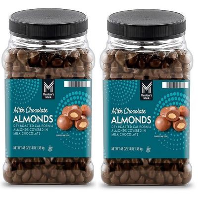 Member Mark Milk Chocolate Almonds, 48 oz. (Pack Of 2) (Include Bonus Pocket tissue)
