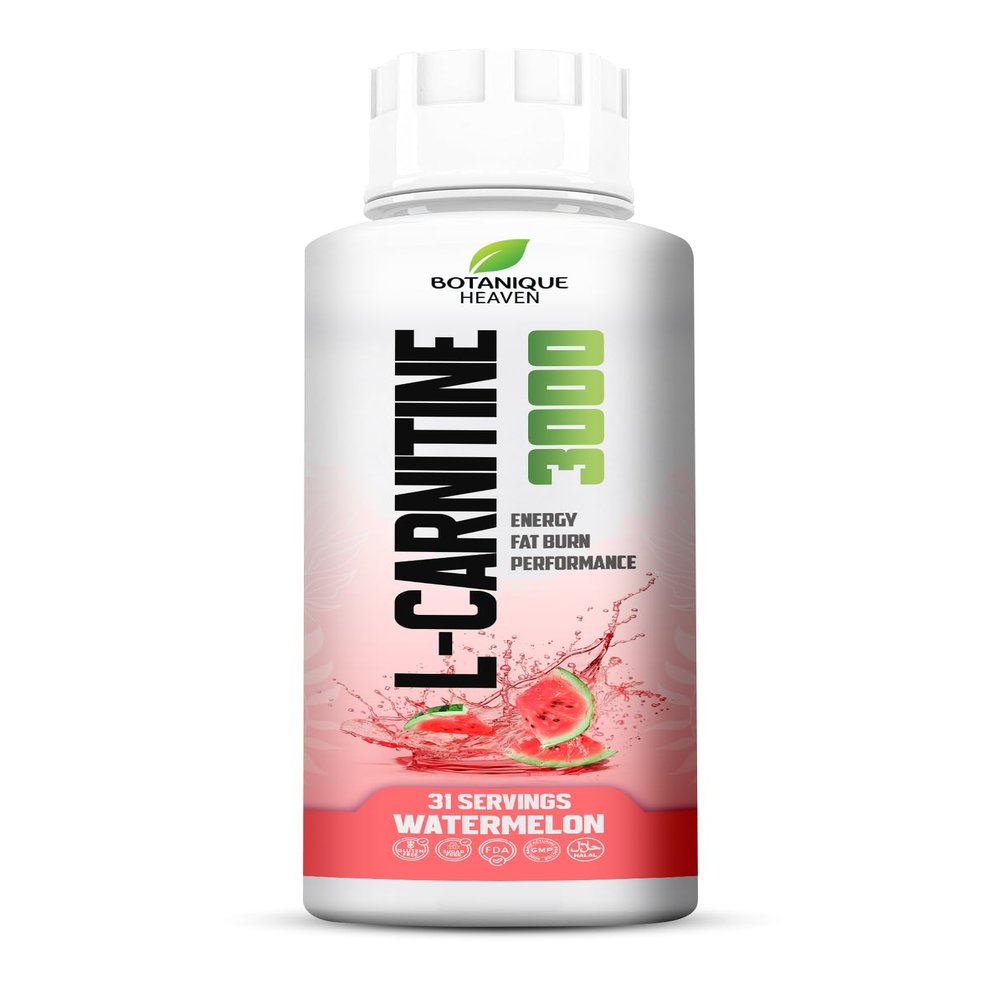 Botanique Heaven L-Carnitine Liquid 3000mg Per Serving | High Strength Liquid Carnitine | Energy & Metabolism Support | 31 Servings | Sugar Free, Vegan | Watermelon