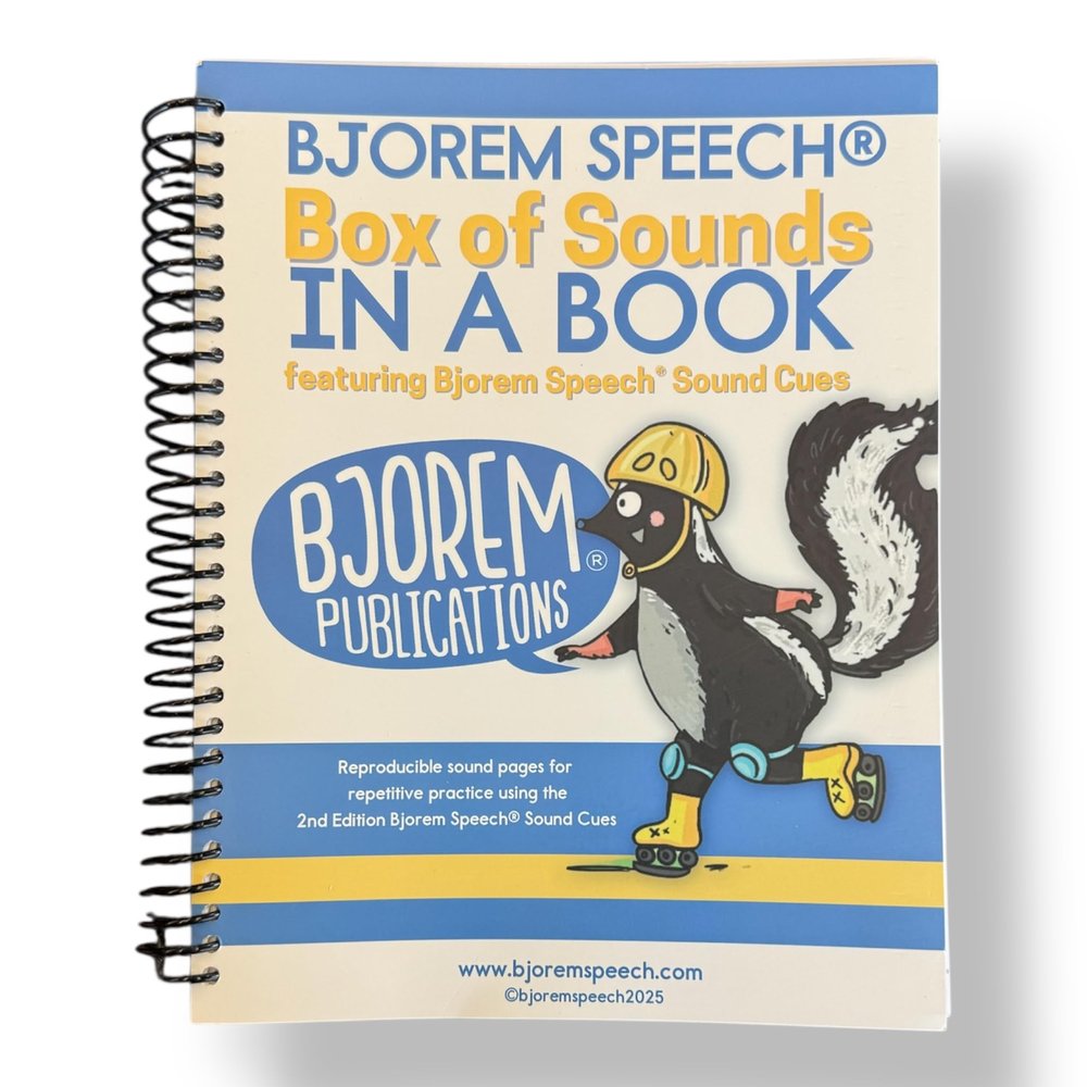 Bjorem Speech Box of Sounds in a Book 250+ Reproducible Pages for Speech Therapy, Childhood Apraxia of Speech, Articulation & Literacy (Initial, Medial, Final Sound Positions)