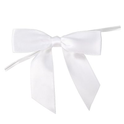 ClearBags White Pre-Tied Bows, 3.5-Inch Decorative Gift Bows with Twist Ties, Perfect for Treat Bags, Retail Packaging, Crafting & Seasonal Gift Wrap | Pack of 25 | BOWWH (Bags Sold Separately)