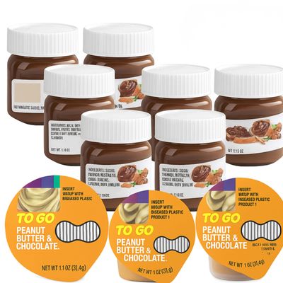 Hazelnut Spread & Peanut Butter Chocolate Snack Variety Pack Mini Single Serve Cups for Lunchbox, Kids Snacks, Breakfast, School, Travel, Portion Control, Bento Box, On-the-Go Spreads