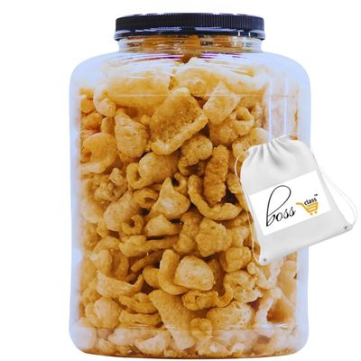 (1) Smoked Pork Rinds Original 16oz Tub CUSTOM BAG Crunchy Fried Pork Skins Chicharrones High Protein Zero Carb Snack Keto Paleo Friendly Party