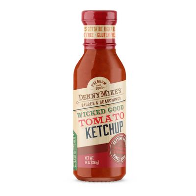 DennyMikes Wicked Good Tomato Ketchup 14 oz Premium All-Natural Gourmet Ketchup Bold Flavor, No Artificial Ingredients Perfect for Burgers, Fries & BBQ