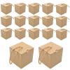 12 PCS Small Gift Boxes with Handle Rope, 3.15 Inch Square Elegant Kraft Corrugated Gift Packaging Boxes for Christmas Wedding, Portable Brown Foldable Paper Cases for Cupcake Candy Candle Cookies view 1