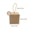 12 PCS Small Gift Boxes with Handle Rope, 3.15 Inch Square Elegant Kraft Corrugated Gift Packaging Boxes for Christmas Wedding, Portable Brown Foldable Paper Cases for Cupcake Candy Candle Cookies view 3