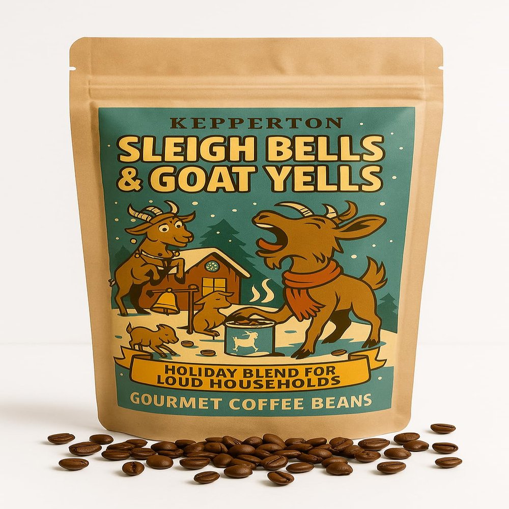 Sleigh Bells Goat Yells Coffee Funny Holiday Blend for Loud Households, Christmas Gag Gift for Farmers Goat Lovers Family-Friendly White Elephant Ideas