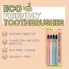 Lindo EcoGrip Bamboo Toothbrush - Soft German Made Fiber Bristles, Organic and Recyclable, Natural Handle (Pink, Beige, Green, Blue) view 2