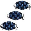 JZDACH Fashion Reusable Washable Cloth Mask Balaclavas 3 Pack Blue Fire Dragon, Dustproof Adjustable Ear Loops Comfortable Face Cover Mouth Scarf for Work Office view 1