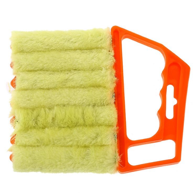 1 Piece NineLife Basics Washable Multifunction Cleaning Window Blinds Brush, Portable Home Air Conditioning Cleaner Duster, Household Crevice Cleaning Brush, Household Cleaning Tool (Yellow)