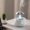 7-Color Raindrop Humidifier and Essential Oil Diffuser with Remote, 300ml Quiet Rain Sound Machine for Bedroom and Office, White view 2