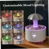 7-Color Raindrop Humidifier and Essential Oil Diffuser with Remote, 300ml Quiet Rain Sound Machine for Bedroom and Office, White view 4