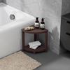WestinTrends Sage HDPE Plastic Waterproof Shower Corner Bench, Dark Brown view 1