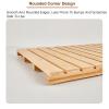 Square Solid Wood Shower Mat, Large Teak Shower Floor Mat, with Non-Slip Feet and Center Drainage Hole, for Indoor Or Outdoor Spa Luxur,Home,Bathroom(Light brown) view 3