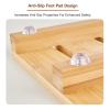 Square Solid Wood Shower Mat, Large Teak Shower Floor Mat, with Non-Slip Feet and Center Drainage Hole, for Indoor Or Outdoor Spa Luxur,Home,Bathroom(Light brown) view 4