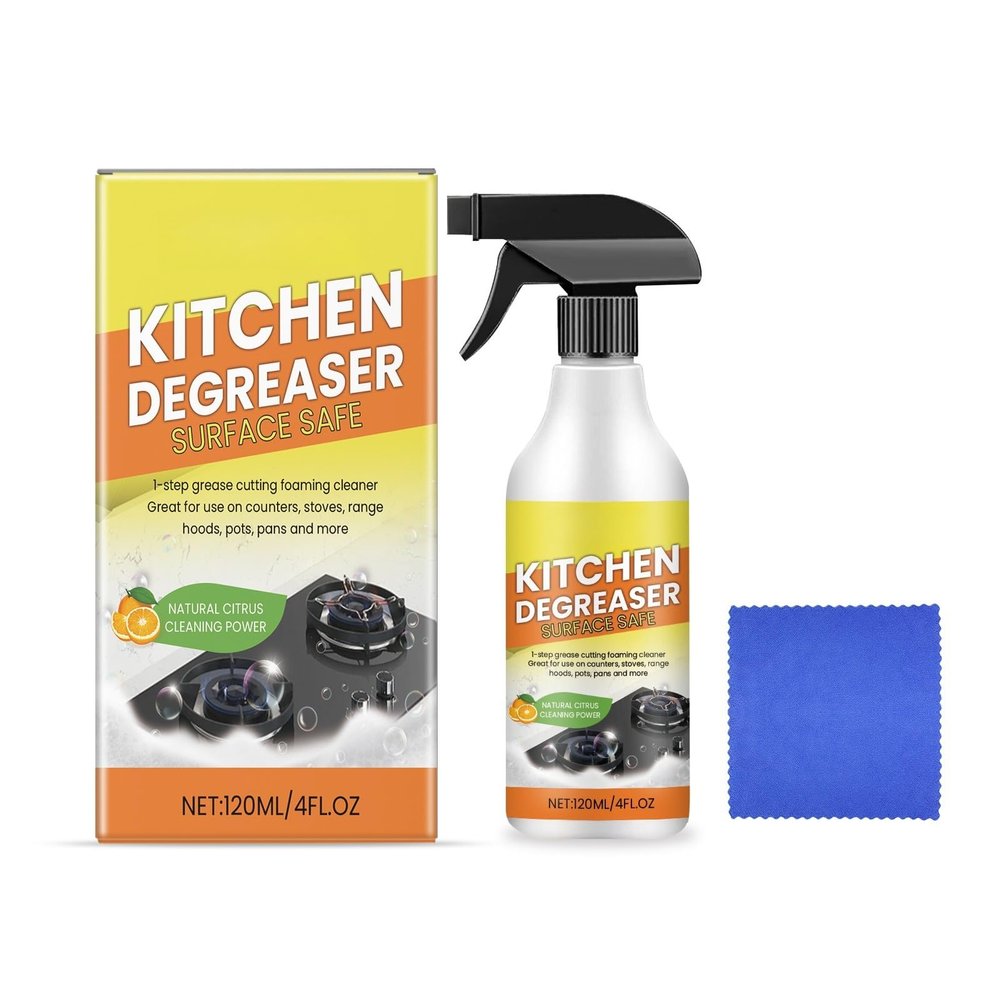 Kitchen Multi-purpose Cleaner Spray, Range Hood Degreaser Spray, Kitchen Degreaser Cleaner, for Oven Racks, BBQ Grills Heavy Duty Stove