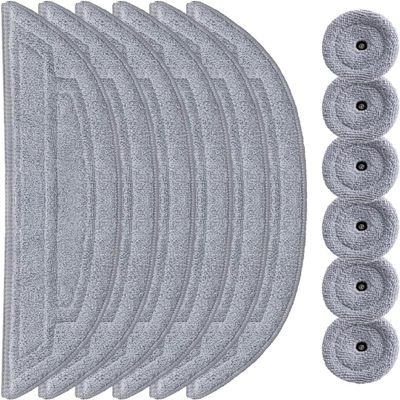12Pack Microfiber Mop Cloths Compatible with Roborock S8 MaxV Ultra, S8 Max Ultra Robot Vacuum,Mop Pad Replacement Accessories with Dual Sonic Vibrations Modules Mop Pad