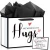 Sympathy Gift Bag for Loss of Loved One Sympathy Gifts Bag with Wrapping Paper and Card Large No Words Just Hugs Condolence Memorial Wrapping Paper Bag for Funeral Loss of Dog Pet Mom Dad Husband view 1