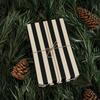 Modern Black Stripe Wrapping Paper, Tuxedo Christmas Wrapping Paper, Holiday Gift Wrap Roll, Striped Gifts Wrap Paper, Birthday Christmas Classic Gift Wrap view 4