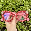bullabulling Retro Christmas Bling Rhinestone Reading Glasses for Women Christmas Party Ladies Blue Light Blocking Readers (red/white, 2.75, x) view 2