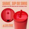 BlenderBottle 2-in-1 Insulated Stainless Steel Shaker Tumbler, Swig Leakproof Lid, Straw, BlenderBall, BPA Free, For Protein Shakes, Smoothies, And Pre Workout, 24 oz, Red/Orange (Heatwave) view 2