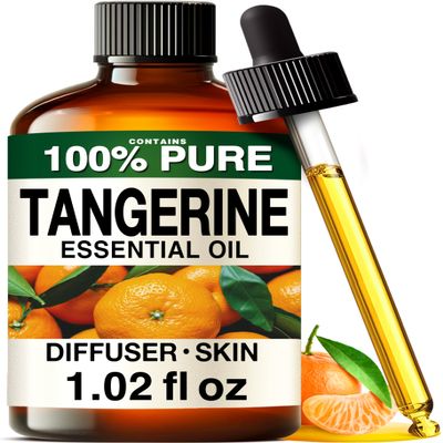 100% Pure Tangerine Oil - 1 Fl Oz Tangerine Essential Oil for Hair, Skin, Diffuser, Aromatherapy & DIY Soap Making Scent