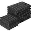 12-Piece Microfiber Kitchen Towels & Dishcloths Set - 26"x18" & 12"x12", Bulk Lint-Free for Drying Dishes(Black) view 1