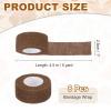PATIKIL 1" x 5 Yard Bandage Wrap, 8Pcs Breathable Self Adhesive Elastic Bandage Wrap Roll Athletic Cohesive Tape for Wrists Knees Ankles Thighs Feet Sports Sprains Swelling, Brown view 2