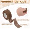 PATIKIL 1" x 5 Yard Bandage Wrap, 8Pcs Breathable Self Adhesive Elastic Bandage Wrap Roll Athletic Cohesive Tape for Wrists Knees Ankles Thighs Feet Sports Sprains Swelling, Brown view 3