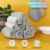 1-100PCS Gray Bamboo Charcoal Dishcloths - Thickened, Absorbent, Anti-Grease Microfiber Kitchen Cleaning Rags(100pcs) view 3