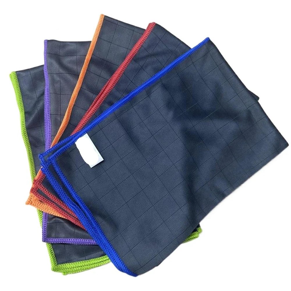 5-Piece Microfiber Carbon Cloths - for Wiping Windows, Wine Glasses, Tableware & Car Windows