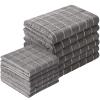 12-Piece Microfiber Kitchen Towels & Dishcloths Set - 26"x18" & 12"x12", Bulk Lint-Free for Drying Dishes(Gray) view 1