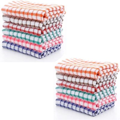 12-Pack Cotton Kitchen Dish Towels - 28x40cm, Absorbent,for Drying, Cleaning & Everyday Use
