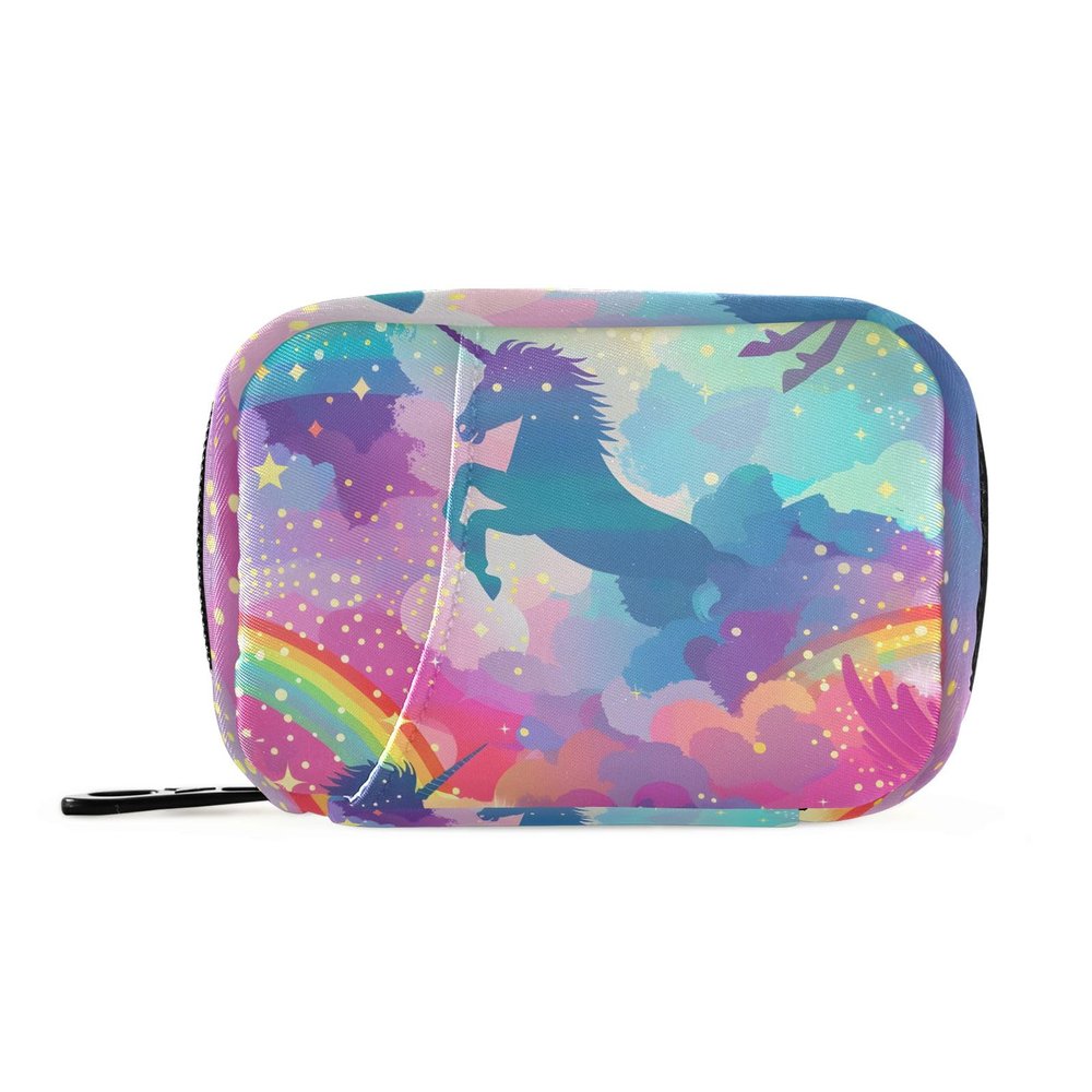 Winged Unicorns Weekly Medicine Pill Organizer Travel Pill Case Box Holder Container Small for Vitamin Supplement