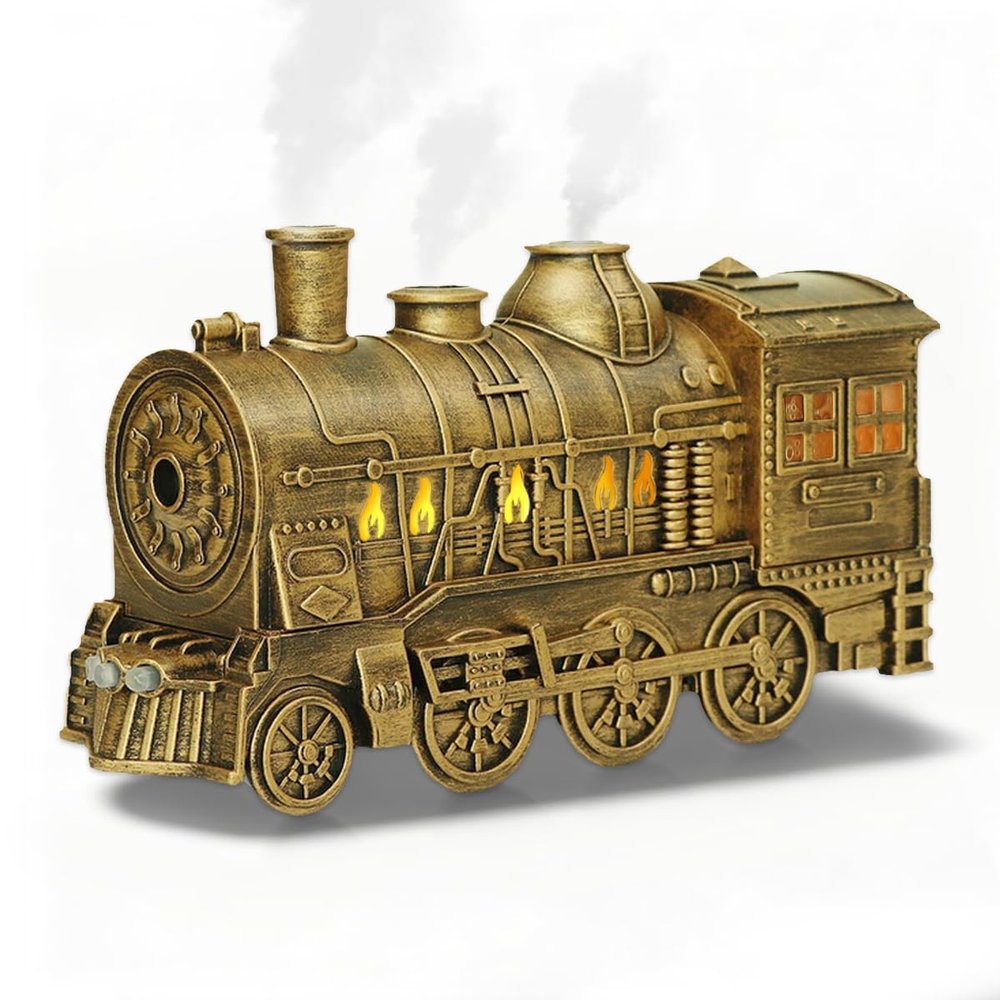 300ML Train Diffusers for Essential Oils, Magic Train Diffuser, Large Room Remote Control Quiet Aromatherapy Diffuser, Cool Mist Humidifier with Night Light for Bedroom Desk Auto Shut-Off (Bronze)