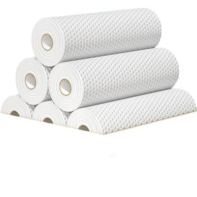 10-Piece Set of Thickened, Reusable Non-Woven Kitchen Disposable Rags - Ideal for Dishwashing & Cleaning(White-20x20cm,50pcs - 1roll)