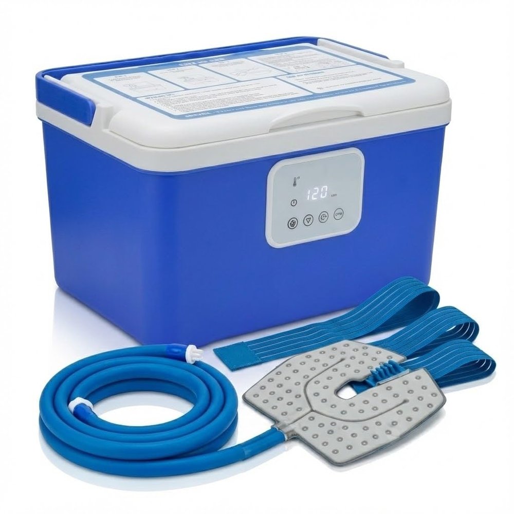 [CBL] Programmable Cold Therapy Machine, 13-Quart Ice Water Circulation System with Quiet Pump, Timer & Flow Control, Knee&Shoulder Pads Included, Post-Surgery Pain Relief & Sports Injury Recovery