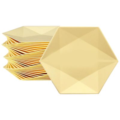 Disposable Paper Plates, 8 Inch Yellow Disposable Trays for Food, Compostable & Biodegradable Event Plates, Unbleached, Soak-Proof, Cut Resistant,30 Pack Bagasse Food Trays for Wedding, Christmas