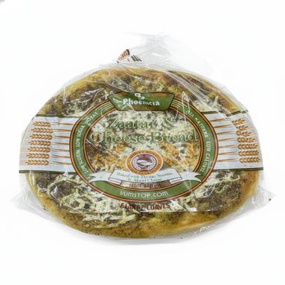 Phoenicia Fresh Zaatar & Cheese Bread Baked With Thyme, sesame, & Akawi Cheese, Large 2pcs, 13.5oz, 383g (Pack of 1