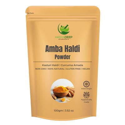 Amba Haldi Root Powder | Jangli Haldi | Curcuma Aromatica | Wild Turmeric (100gm/3.52oz)