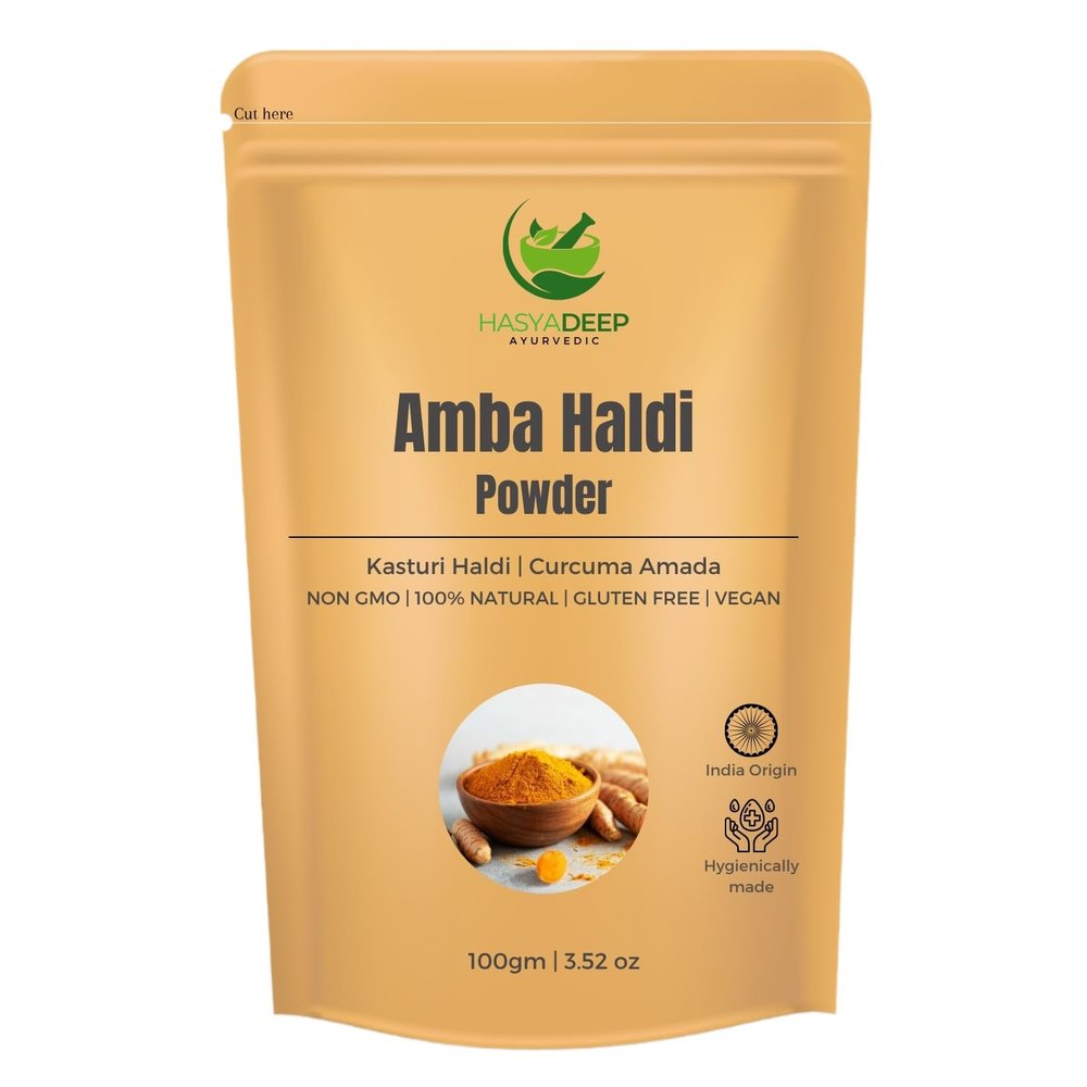 Amba Haldi Root Powder | Jangli Haldi | Curcuma Aromatica | Wild Turmeric (100gm/3.52oz)
