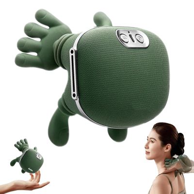 Bionic Heating Massager, Cordless Handheld Acupressure Massager for Neck and Back, Electric 4D Deep Tissue Massage, Simulated Human Hands Design, Pain Relief (Green)