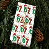 WINSD 6 7 Christmas Wrapping Paper Xmas 67 meme 6-7 Wrap Paper Funny Six Seven Wrapping Paper Holiday Gift Wrap Paper Roll Birthday Santa Festive Present Wrapping Rolls (D) view 2
